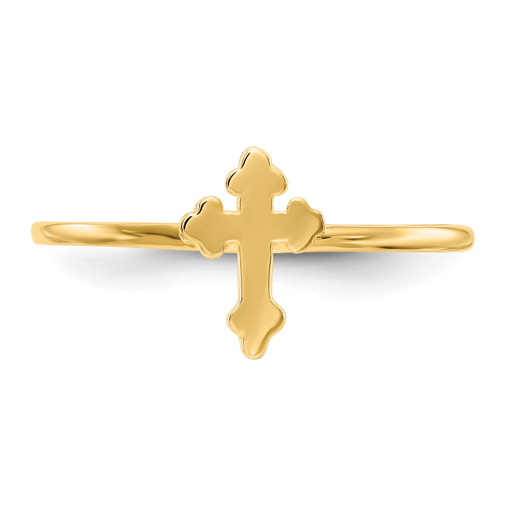 14k Polished Cross Ring K5726