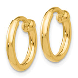 14k 2x10mm Polished Tube Hoop Non-pierced Earrings X93