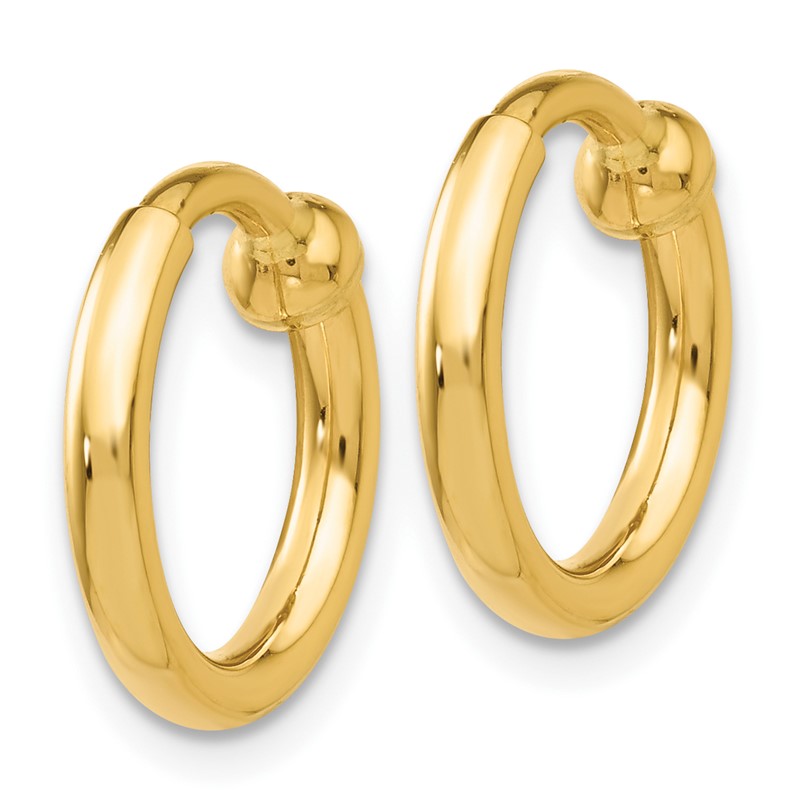 14k 2x10mm Polished Tube Hoop Non-pierced Earrings X93