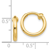 14k 2x10mm Polished Tube Hoop Non-pierced Earrings X93