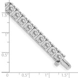 14k White Gold Complete 17 carat Round AA Diamond 4-prong 7 inch Tennis Bracelet X2048WAA