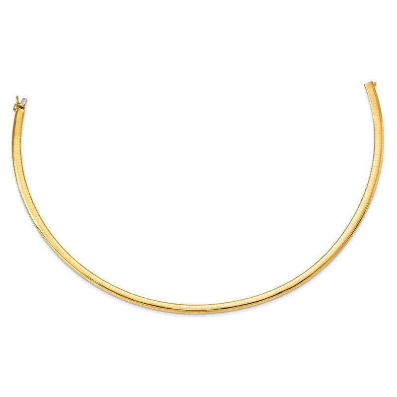 14k Polished 6mm Lightweight 16 inch Domed Omega Necklace ODL6