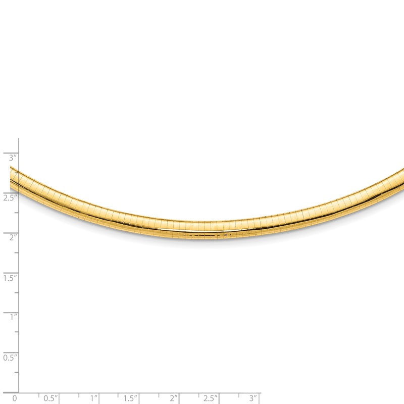 14k Polished 6mm Lightweight 16 inch Domed Omega Necklace ODL6