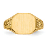 14k 11.0x9.0mm Open Back Signet Ring RS347
