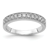 14k White Gold 3mm 3/8 carat Diamond Beaded Edge Band RM5628