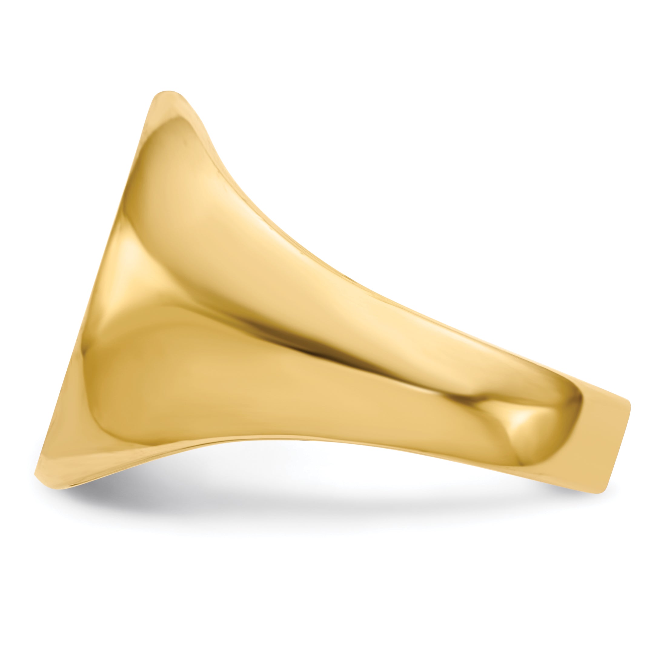 14k 14.5x17.5mm Oval Closed Back Mens Signet Ring RS126