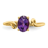 14k 7x5mm Oval Amethyst Twist Ring Y4663AM