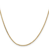 14K 26 inch 1.65mm Solid Diamond-cut Cable with Lobster Clasp Chain PEN141