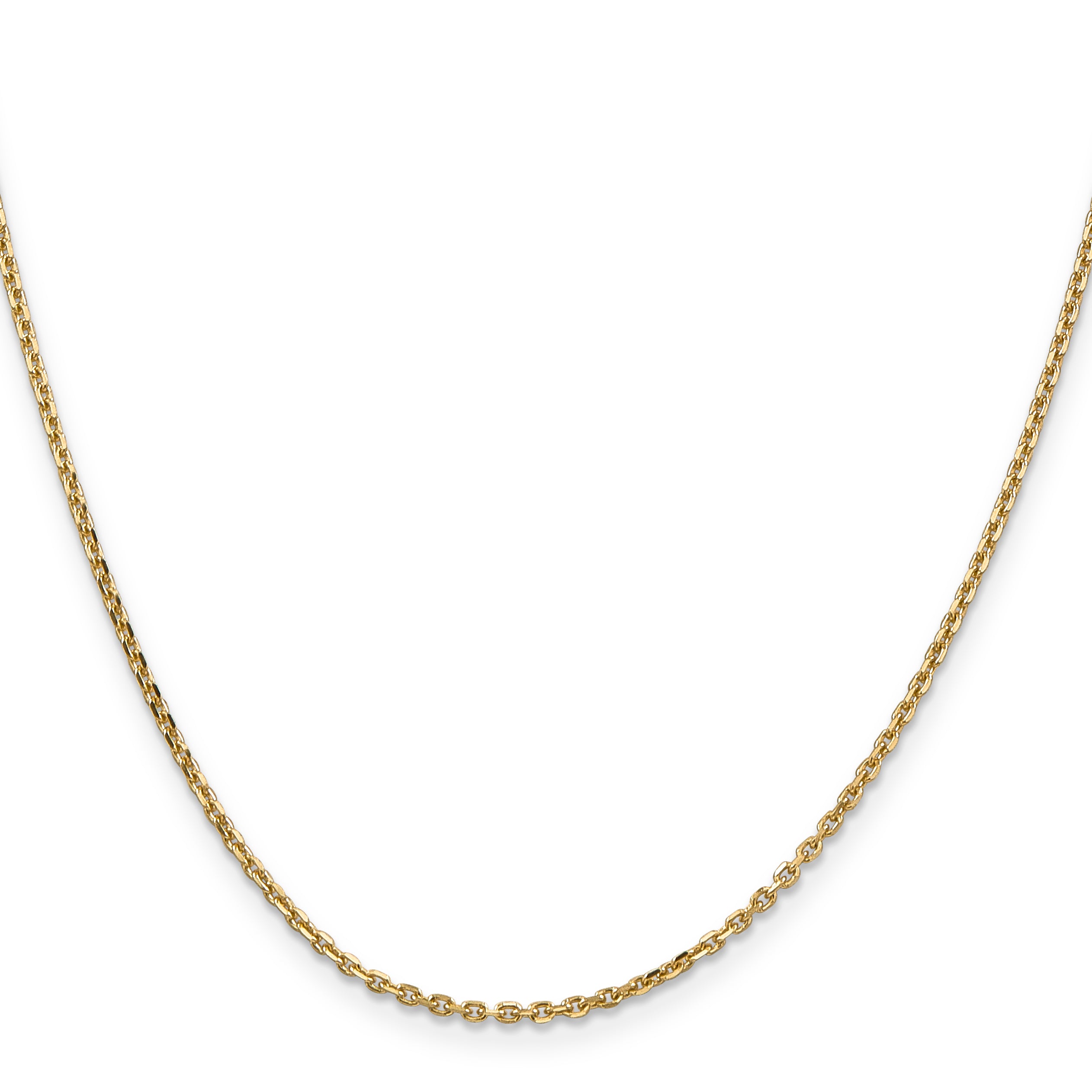 14K 26 inch 1.65mm Solid Diamond-cut Cable with Lobster Clasp Chain PEN141