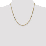14K 10 inch 3.5mm Semi-Solid Figaro with Lobster Clasp Anklet BC93