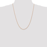 14K Rose Gold 10 inch 1.5mm Diamond-cut Man Made Rope with Lobster Clasp Anklet R012