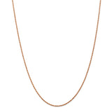 14K Rose Gold 10 inch 1.5mm Diamond-cut Man Made Rope with Lobster Clasp Anklet R012