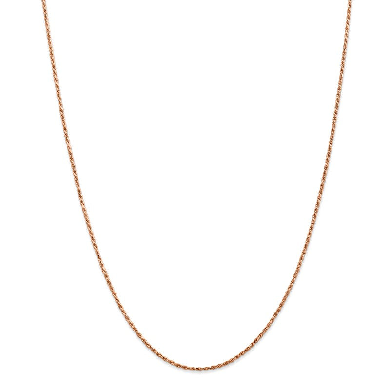14K Rose Gold 10 inch 1.5mm Diamond-cut Man Made Rope with Lobster Clasp Anklet R012
