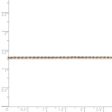 14K Rose Gold 10 inch 1.5mm Diamond-cut Man Made Rope with Lobster Clasp Anklet R012