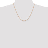 14K Rose Gold 10 inch 1.5mm Diamond-cut Man Made Rope with Lobster Clasp Anklet R012