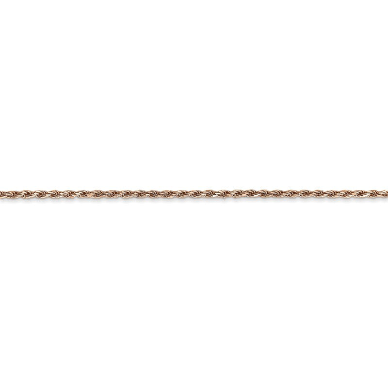 14K Rose Gold 10 inch 1.5mm Diamond-cut Man Made Rope with Lobster Clasp Anklet R012