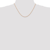 14K Rose Gold 10 inch 1.5mm Diamond-cut Man Made Rope with Lobster Clasp Anklet R012