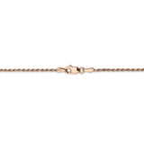 14K Rose Gold 10 inch 1.5mm Diamond-cut Man Made Rope with Lobster Clasp Anklet R012