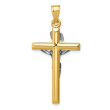 14k Two-tone INRI Crucifix Pendant K501