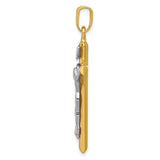 14k Two-tone INRI Crucifix Pendant K501