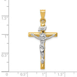 14k Two-tone INRI Crucifix Pendant K501
