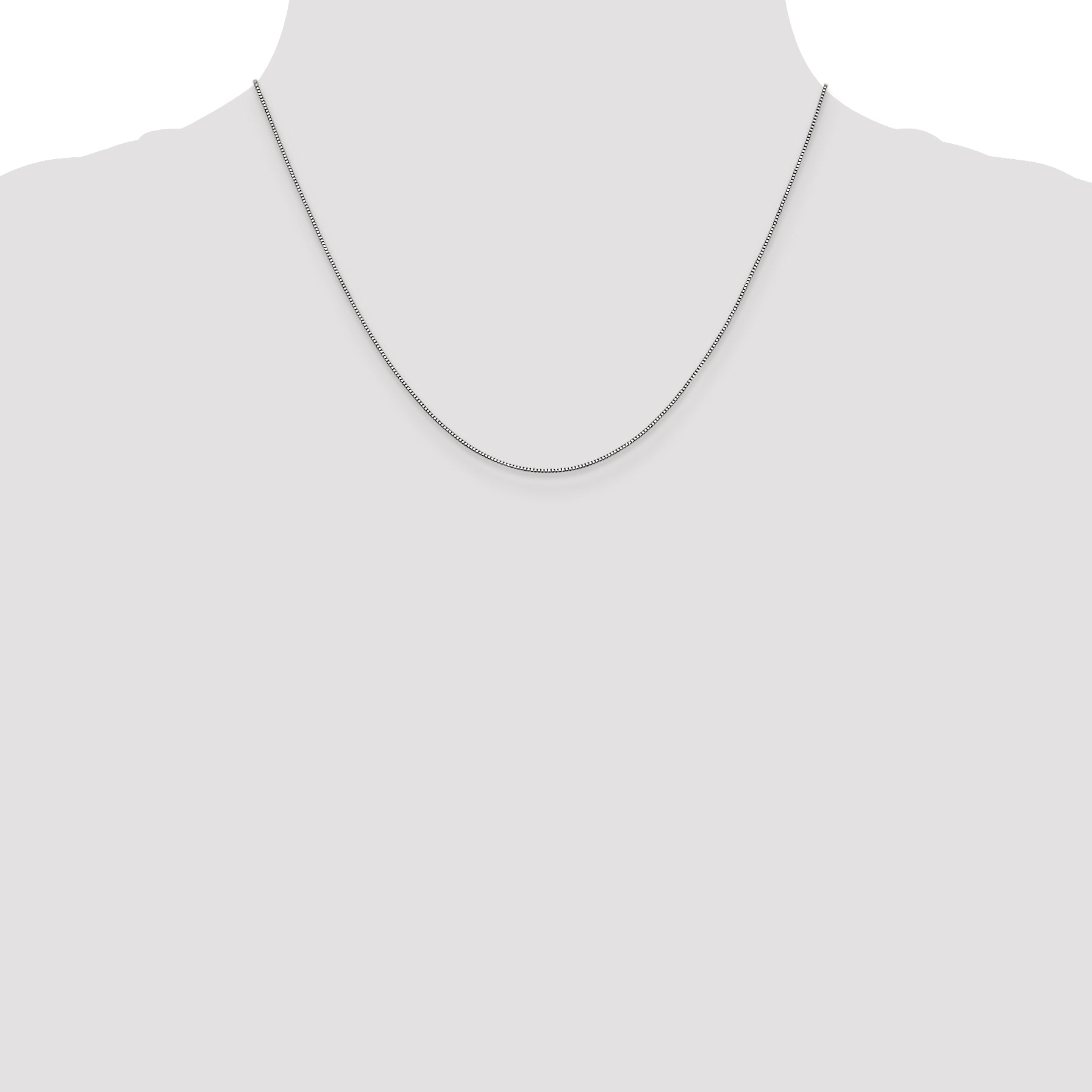 14K White Gold 14 inch .7mm Box with Lobster Clasp Chain WLB050L