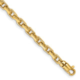 14K 18 inch 4.2mm Hand Polished Fancy Link with Lobster Clasp Chain LK302