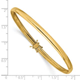 14K Polished 4.00mm Flexible Round Bangle Bracelet DB600