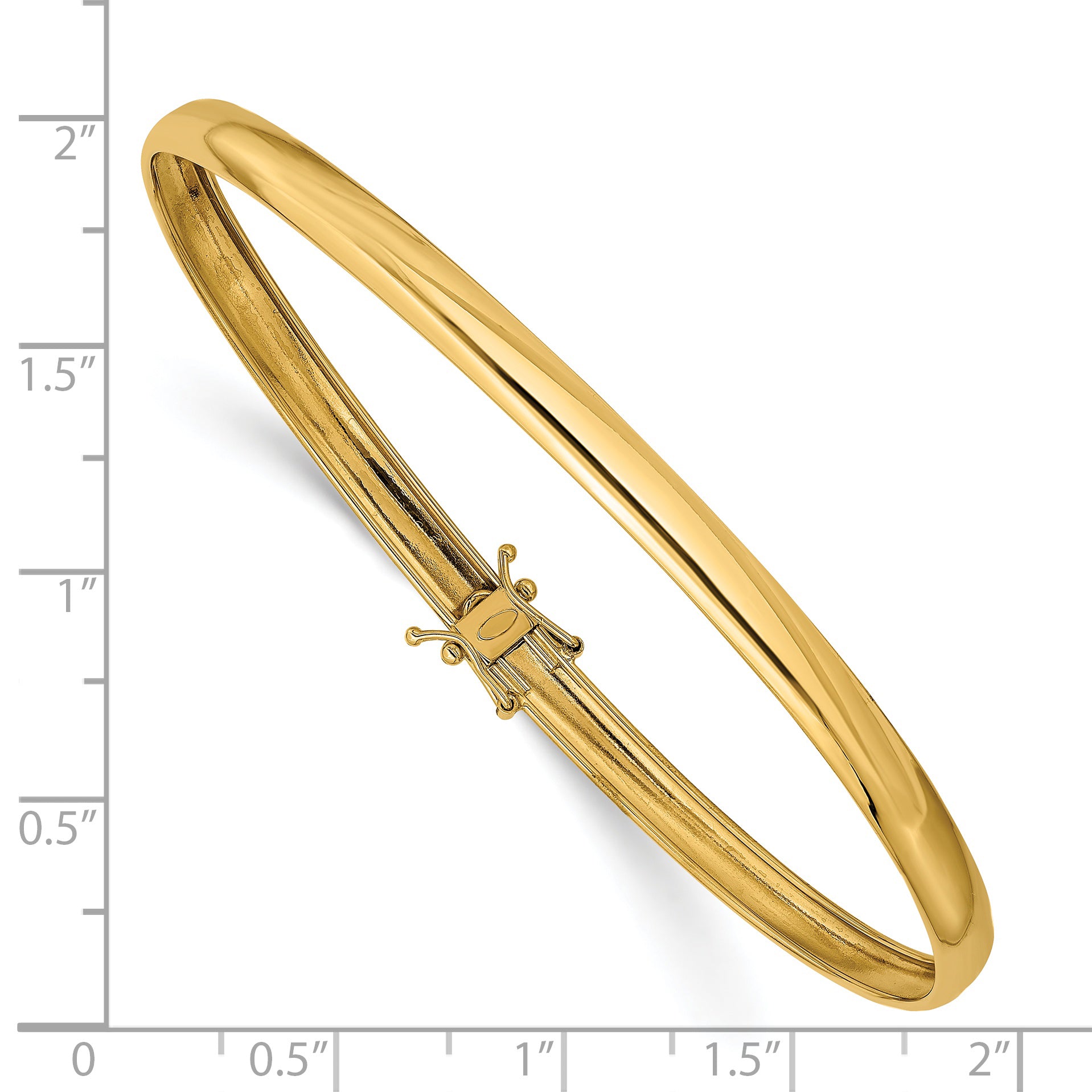 14K Polished 4.00mm Flexible Round Bangle Bracelet DB600