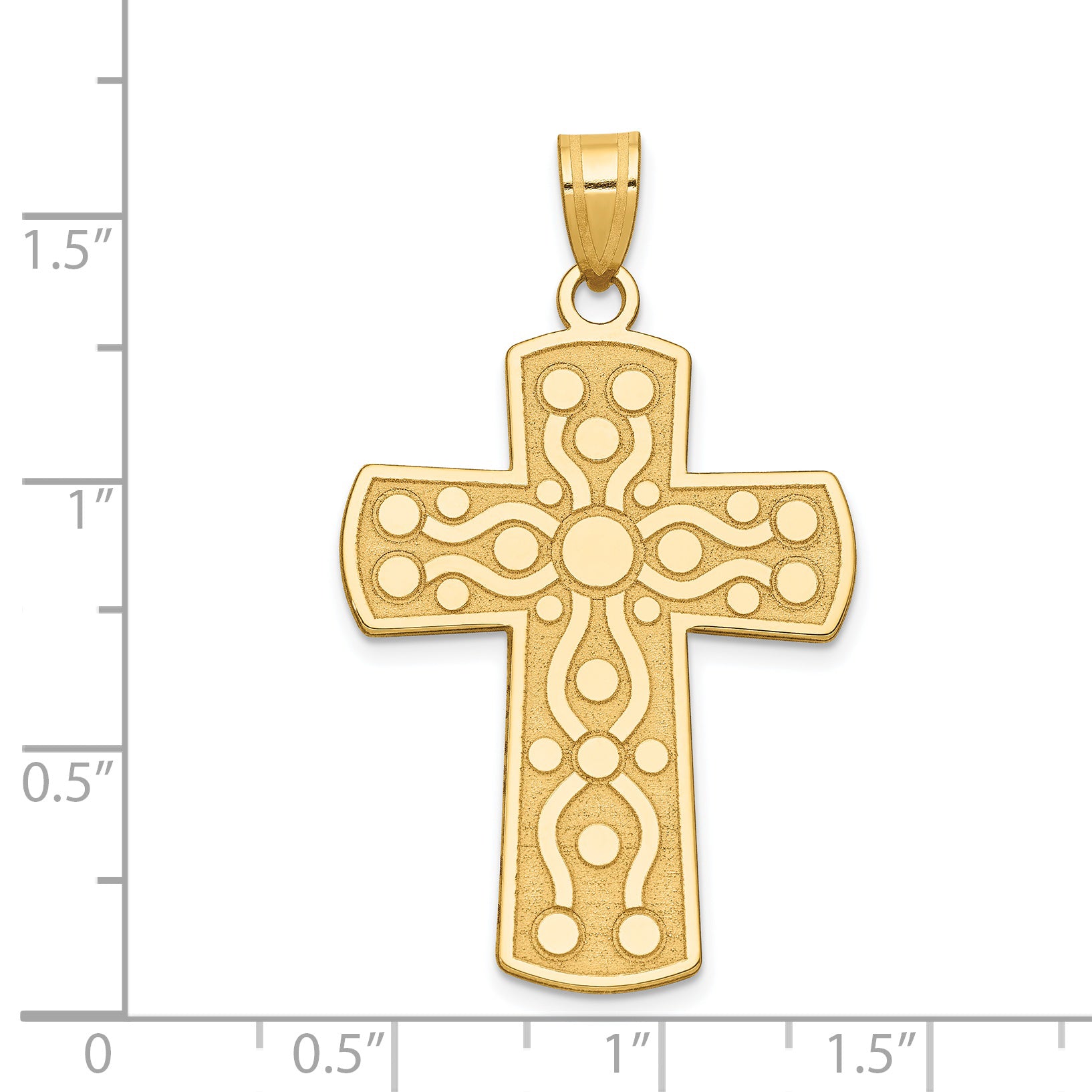 14k Cross Pendant with Serenity Prayer on Back D1633