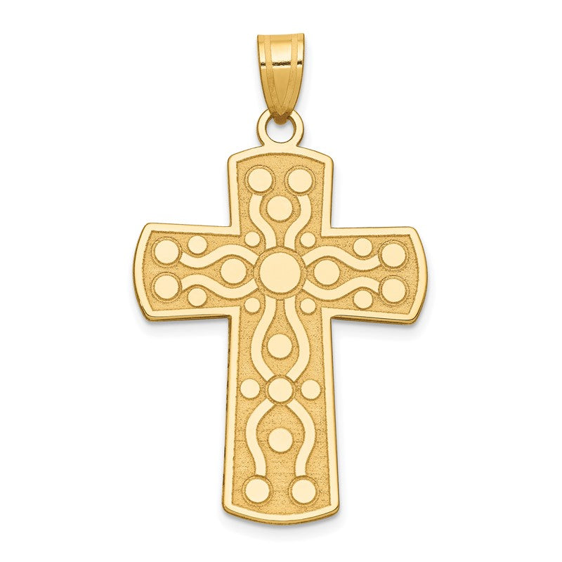 14k Cross Pendant with Serenity Prayer on Back D1633