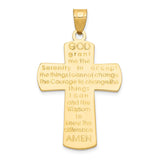 14k Cross Pendant with Serenity Prayer on Back D1633