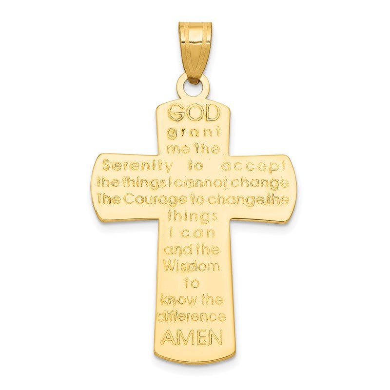 14k Cross Pendant with Serenity Prayer on Back D1633