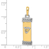 14K Two-Tone 3-D Mezuzah with Shin Pendant K1314