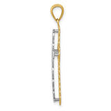 14K Two-tone Polished 2-Level Filigree Cross Pendant K5455