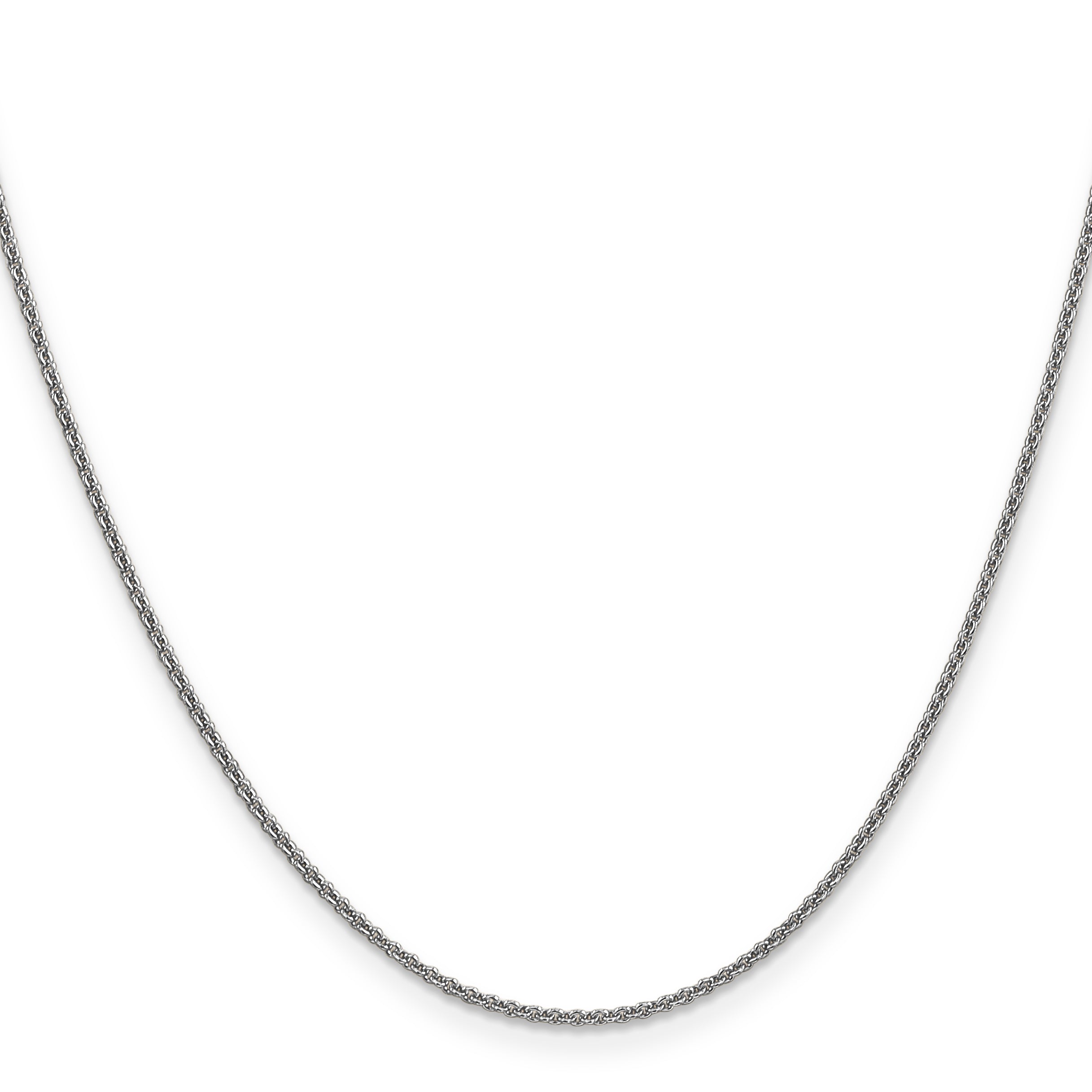 14K White Gold 10 inch 1.4mm Round Open Link Cable with Lobster Clasp Anklet PEN137