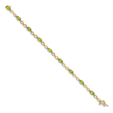 14k Complete Oval Amethyst and Diamond Infinity Link 7 inch Bracelet BM4494