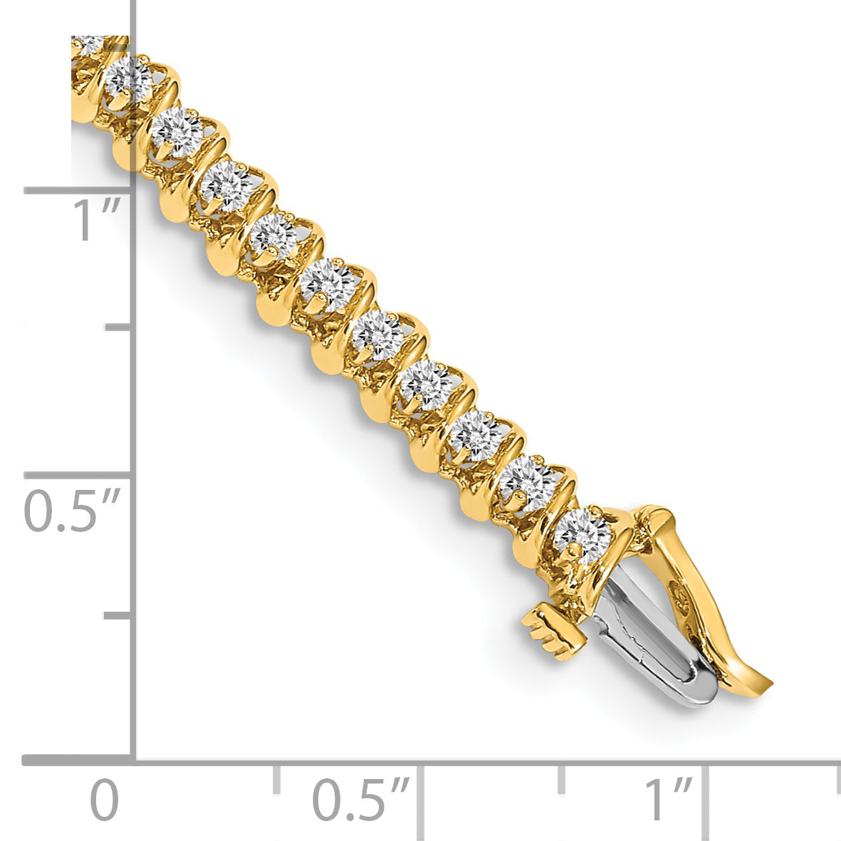 14k Complete 0.93 carat Round AA Diamond Fancy Spiral 7 inch Tennis Bracelet X2000AA