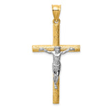 14k Two-tone Crucifix Pendant D1683