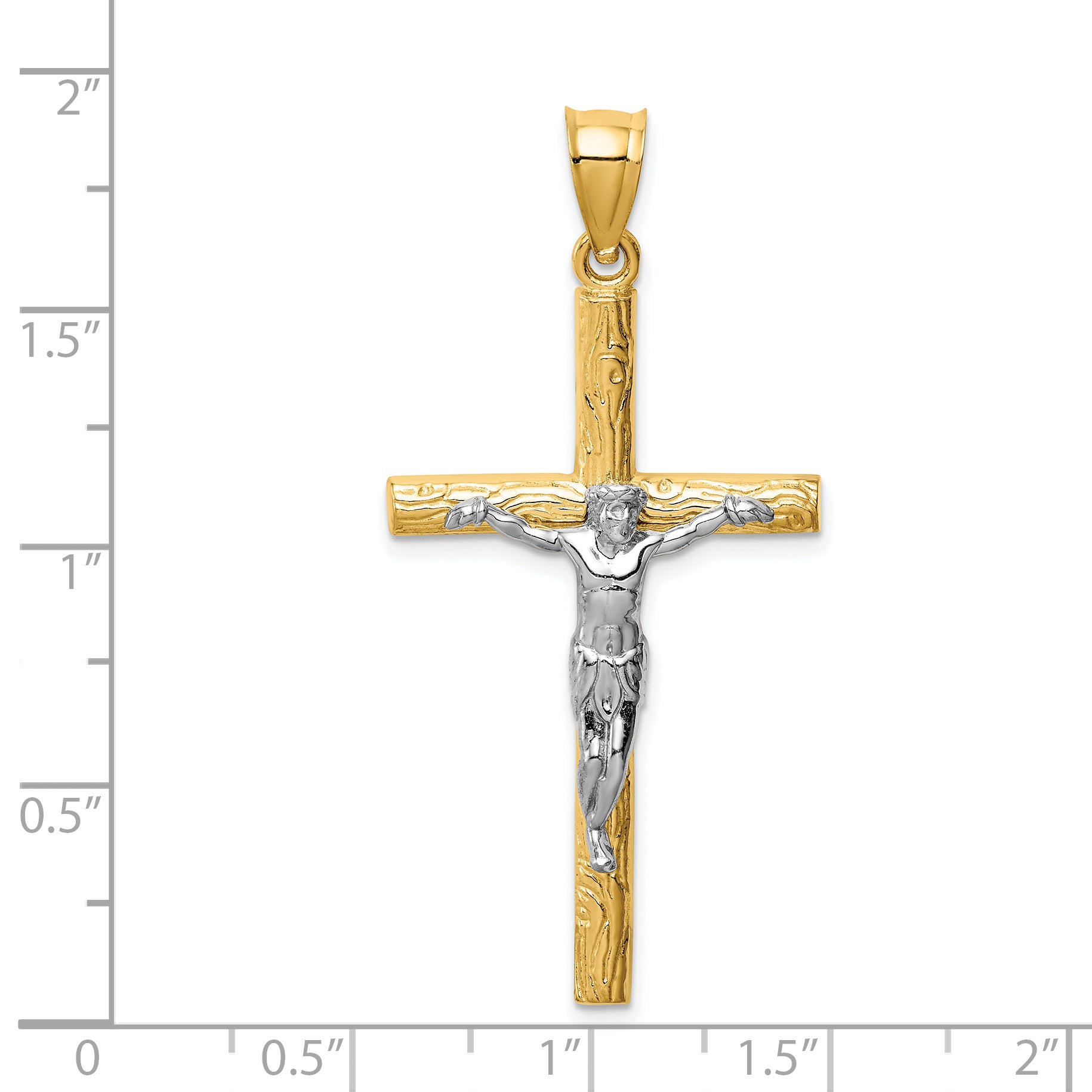 14k Two-tone Crucifix Pendant D1683