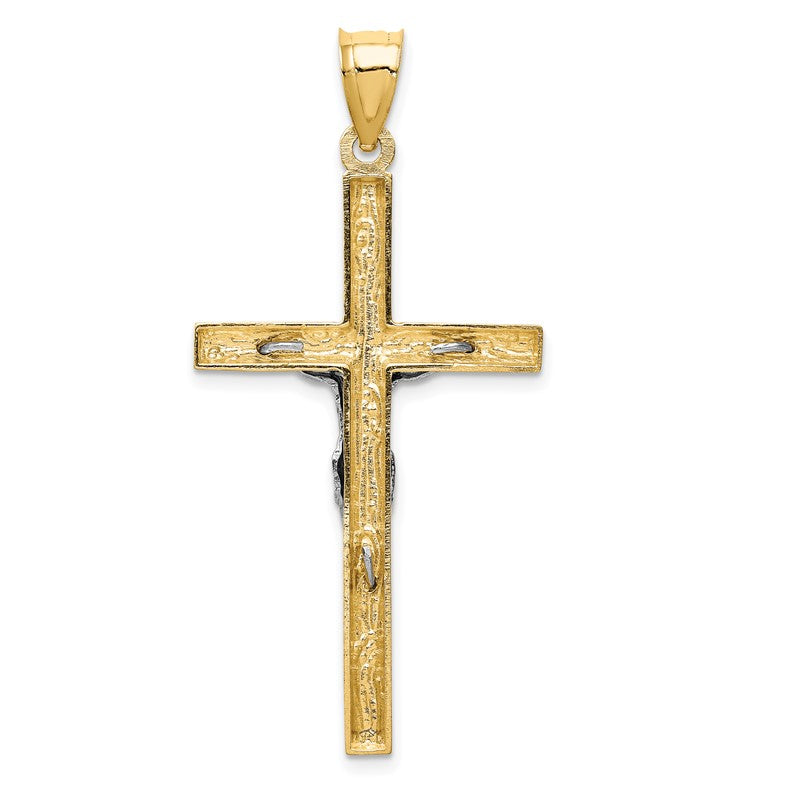 14k Two-tone Crucifix Pendant D1683