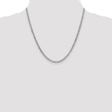 14K White Gold 10 inch 3.35mm Semi-Solid Curb with Lobster Clasp Anklet BC103