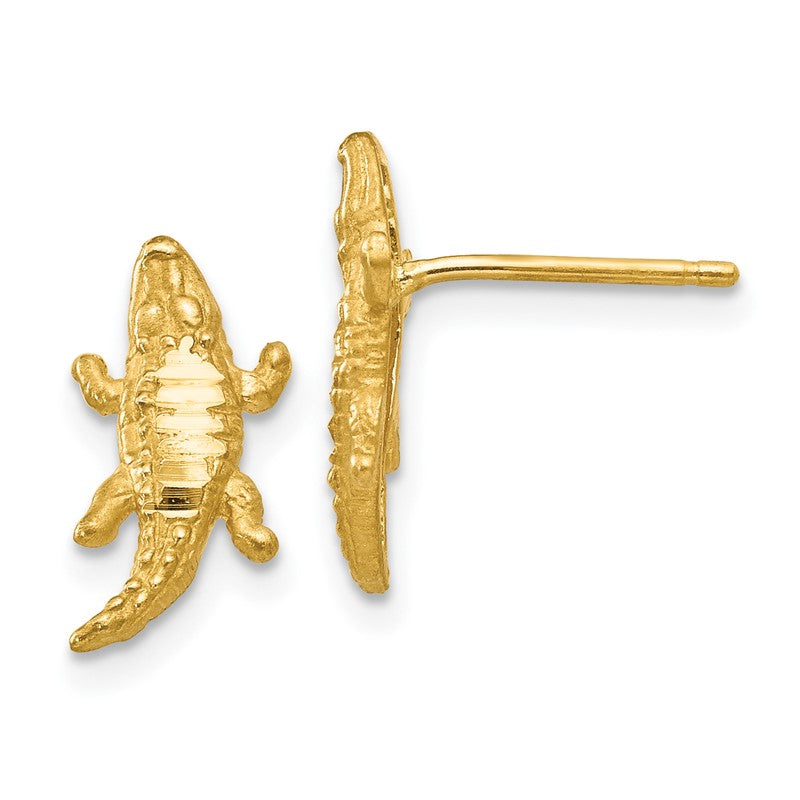 14K Diamond-cut Alligator Earrings TF522