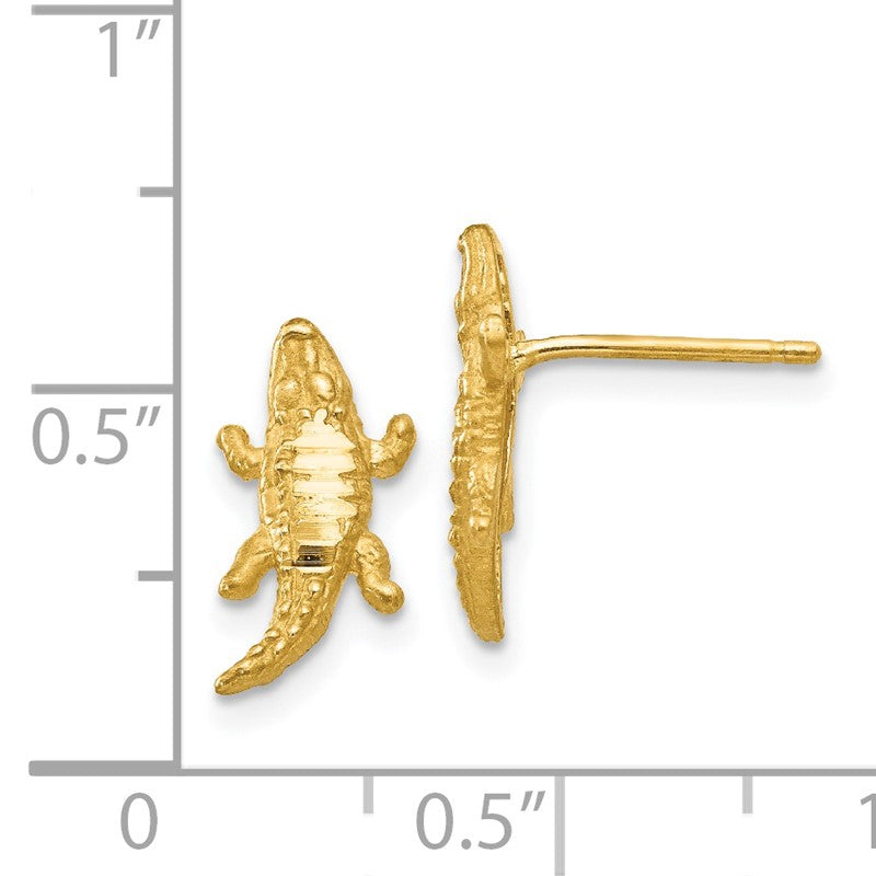 14K Diamond-cut Alligator Earrings TF522