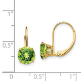 14k 7mm Round Peridot Leverback Earrings XLB113PE