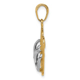 14K and White Rhodium Double Flip-Flop Pendant K1855