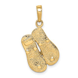 14K and White Rhodium Double Flip-Flop Pendant K1855