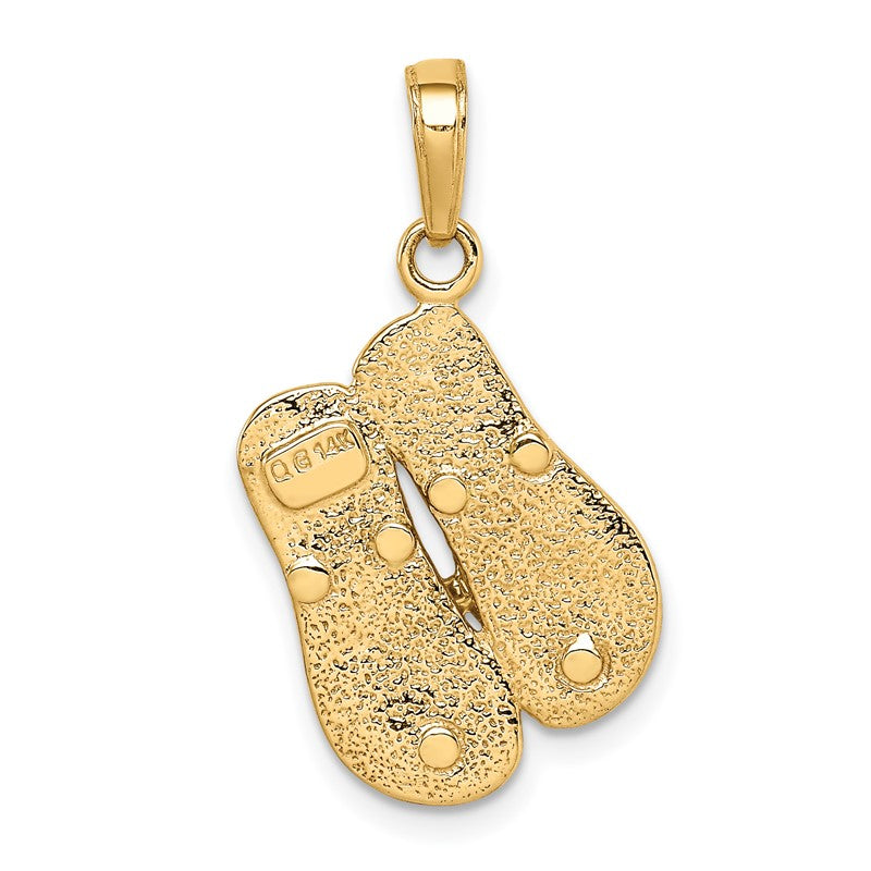 14K and White Rhodium Double Flip-Flop Pendant K1855