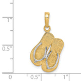 14K and White Rhodium Double Flip-Flop Pendant K1855