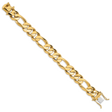 14K 20 inch 15.7mm Heavy Hand Polished Figaro Link with Box Catch Chain LK322